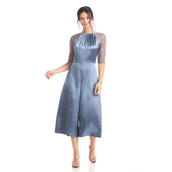 JS Collections Leila Raglan Sleeve Jumpsuit in Aegean Blue Size 8 - Picture 3 of 5